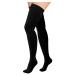Thigh High Compression Stockings 20-30 mmHg, Closed Toe Socks for Women & Men Black Large