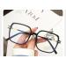 Qinzhenz square anti-blue light reading glasses glasses new oversized computer reader anti-UV flat light lights (color: black size: +250) +250 black