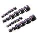 24 Pieces False Toenails with Glue | Shiny Acrylic Full Cover Nails for Women & Girls - Black & Blue - Buy Online on GoSupps.com