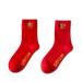 Chinese New Year Woman Red Socks New Year Fun Embroidered Sports Socks Good Luck Socks Comfortable Breathable 2 Pairs (Color : Red-1 Size : 34-39) 34-39 Red-1