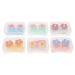 HEALLILY 6pcs Plastic Eyes Lens Container Contacts Lens Soaking Storage Case For Travel