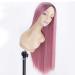 Buy SHIYID Pink Long Silky Straight Synthetic Hair Wig with Dark Roots - Glueless & Heat Resistant for Women | Shop Now! - Buy Online on GoSupps.com