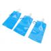Soft Water Bottle Ecofriendly PE Portable Foldable Water Bottle for Travel Blue