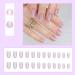 Justotry 24 PCs Pink Glitter Press-On Nails | Glossy Oval Artificial Medium Fake Nails for Women | French Nail Art Stick-On Designs - Buy Online on GoSupps.com