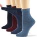 7BIGSTARS KINGDOM Women's Ankle Bamboo Diabetic Socks-L-M-4 Pack-Black Grey Blue Beige Navy Green Burgundy 5-9 Dark Navy Burgundy Light Navy Denim Blue (A16)