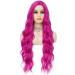 Long Hot Pink Wigs for Women | Curly Wavy Synthetic Costumes | Perfect for Halloween & Parties - Buy Online on GoSupps.com