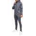 Hanxiulin men's training suit jogging suit sports suit men polyester suit sweatshirt autumn and winter leisure clothes sportswear fitness sport jogging dark gray m