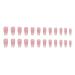 Buy Medium Coffin Press on Nails - Pink & White Gradient French Fake Nails | Glossy Full Cover Acrylic Nails for Women & Girls - 24Pcs - Buy Online on GoSupps.com