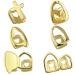canjoyn 6PC Teeth Grills Mouth Teeth Top Tooth Single Grill Cap for Teeth Mouth Party Accessories Gold