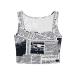 SweatyRocks Women's Casual Sleeveless Round Neck Workout Crop Tank Top Shirts Small Newspaper White