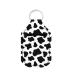 FKELYI Cute Cow Print Hand Sanitizer Holders Empty Travel Size Bottle Keychain Holder for Liquid Lotion Toiletry Black Cow