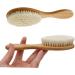 GLEAVI Natural Hair Brush Set for Baby | Soft Bristle Infant Hairbrush & Wooden Comb | Massage & Bath Brush Combo | 18X5CM White - Buy Online on GoSupps.com