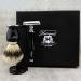 Double Edge Safety Razor with Silver Tip Badger Hair Shaving Brush and Stand Perfect Set for Mens