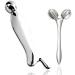 Face Roller Guasha Tool for Face Facial Roller Massager Reduce Wrinkles in Neck Eyes Stainless Steel Guasha Set for Face Body Massager Chin Lift Skin Tightening (Silver White)