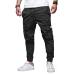 Elegancity Mens Cargo Trousers Casual Jogger Work Pants Regular Fit Drawstring Sweatpants Sports Bottoms with Pockets (38-46) 36 A-black