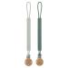 Silicone Pacifier Clip Holder for Baby Boy and Girl  Fits for Most Pacifier Teethers & Small Toys in Place  BPA Free (Hunter Green+Misty Jade)
