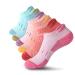 YOJOOM Ankle Socks for Women Athletic Running No Show Socks Cushioned Low Cut Hiking Sports Womens Sock 6 Pairs 6-8 Mixed 6 Color