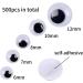 DECORA 500pcs Black Wiggle Googly Eyes for Crafts - 6mm to 12mm Self-adhesive Decorations - Buy Online on GoSupps.com