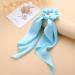 Hair Scarf Scrunchies Set - 7pcs Silky Bowknot Hair Ribbon Ties in Pink/White/Blue/Yellow for Women and Girls - Buy Online on GoSupps.com