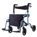 Elderly Walker Aluminum Alloy Walking Armrest Frame with Wheels with Pedals Height Adjustable with Shopping Bag Maximum Load 136kg Blue Compact Interesting