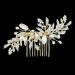 PTORIZNY Wedding Rhinestone Hair Comb Crystal Pearl Bride Hair Combs Gold Side Hair Combs Leaf Headpiece Bridal Hair Accessories for Women and Girls - Buy Online on GoSupps.com