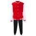 Hanxiulin training suit men jogging suit sports suit men casual long sleeves sports jacket jogging pants with hood jogger sportswear fitness sport jogging red xl