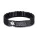 Personalized Emergency Medical Bracelets for Men Women for 7.5 to 8.5 Inches Free Engrave Medical ID Bracelets for Men Women Tag Stainless Steel Medical Alert Bracelets (adjustable-black)