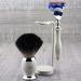 3 Pc Men's Shaving Kit | 5 Edge Razor Black Badger Hair Brush & Stand | Perfect Grooming Set for Men - Buy Online on GoSupps.com