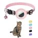 Hepplly Reflecting Airtag Cat neck band with a bell and Airtag holder compatible with the Airtag cat neck band with fragile safety buckle for kitten cat (Hellrosa)