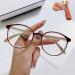 Qinzhenz round anti-blue light reading glasses glasses glare-free computer reader HD flat light mirror for women/men (color: coffee size: +0.00) +0.00 coffee