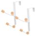 CHILDWEET 2pcs Door Hook Towel Hooks Coffee Mug Hooks Metal Hangers White Back Door Wall Hanging Wooden