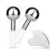 VRAIKO ICE Globes for Facials & Gua Sha Set  Gua Sha Facial Tools and Cryo Sticks with Unbreakable Steel for Face  Face Massager Cooling Rollers for Dark Circles  Puffiness and Lymphatic Drainage