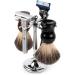 Lefeda Men's Shaving Brush & Holder Set | Premium Metal Razor Brush Holder for Home Bedroom & Bathroom | 11.2x15.3cm Silver - Buy Online on GoSupps.com