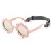 Baby Polarizrd Sunglasses with Strap Flexible Bendable Sun Flower Glasses for Newborn Infant Age 0-24 Months A6* Matte Pink/Pink Mirror Lens 32 Millimeters