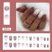 SINLOV Christmas Almond Fake Nails French Long Glitter Snowflake False Nails Maroon Glossy Press on Nails Ballerina Acrylic Full Cover Fake Nail for Women and Girls - Buy Online on GoSupps.com