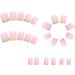24 Pcs Short Square Press on False Nails - French Pattern with Glue - Acrylic Stick on Nails for Women and Girls - Buy Online on GoSupps.com