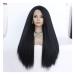 Bghjue Long Black Brown Ombre Synthetic 16x4 Straight Hair Lace Frontal Wig Lace Wig for Women Human Hair Cosplay Wig for Girl 22in WIGS