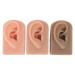 Silicone Ear Model 3Pcs Silicone Ear Model Soft Flexible Right Ear 3 Colors Easy to Use Reusable Human Ear Model Simulated Ear Mold for Ear Piercing Training and Earrings Display Teaching