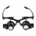 Head Mounted Repair Magnifier LED Head-mounted Magnifying 10X 15X 20X 25X Eye Jewelry Watch Repair Magnifier Glasses With 2 LED Lights Magnifying Glass Lupa Reading/Obeservation/Repairing Repair Light
