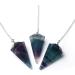 Soulnioi Black Agate Gemstone Beaded Bracelet + Fluorite Hexagonal Pendulum Pointed Pendant Set for Yoga Meditation and Reiki Chakra Energy - Buy Online on GoSupps.com