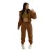 Long -sleeved pants suit jogging suit women leisure access sportswear outfit leisure access sportswear two -part hooded sweater jogging pants women training suit set 2 partial ladies sports suit set brown xl
