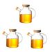 Milisten 3pcs Glass Containers Grease Container Terrarium Olive Oil Dispenser Oil Container with Handle Cooking Oil Dispenser Oil and Vinegar Bottles High Borosilicate Spice Jar mediumx3pcs As Shownx3pcs