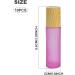 Frosted Glass Essential Oil Roller Bottles 10pcs Pink - 10ml Empty Perfume Bottles with Wood Grain Cap & Stainless Steel Roller Balls - Buy Online on GoSupps.com