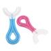 Fomiyes 2st mouth bound toothbrush child toothbrush with soft bristle U-shaped toothbrush cleaning tools mouth cleaning brush baby pebbles mouthpiece handy