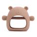 Komfy LilLove Food Grade Silicone Bear Mitten Teether for 3+ Months Babies  Handle Wrist and Never Drop  BPA Free  Anti-Drop  Sustainable  Washable  and Non Toxic (Caramel)