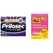 Prilosec OTC Omeprazole Delayed Release Treats Frequent Heartburn - 24 Hour Relief 42 Tablets + Pepto Bismol Chewables Upset Stomach Bismuth Subsalicylate Multi-Symptom Relief of Gas 48 Tablets