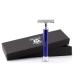 Haryali London Men's Double Edge Safety Razor with Blue Handle Beard and Moustache