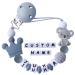 Personalized Pacifier Clip with Name Handmade Silicone Pacifier Clip Teething Soother Chew Toy Gift for Boys Girls