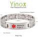 YINOX Medical Alert Bracelet for Men - Durable 22cm/13mm with Super Strong Magnets for Diabetic Type 2 - Buy Online on GoSupps.com