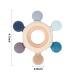 Cuebo Silicone and Wood Baby Teething Toy | BPA Free Roulette Shape Teether Ring for 3+ Months Babies | Gray | Food Grade Silicone | Pain Relief - Buy Online on GoSupps.com